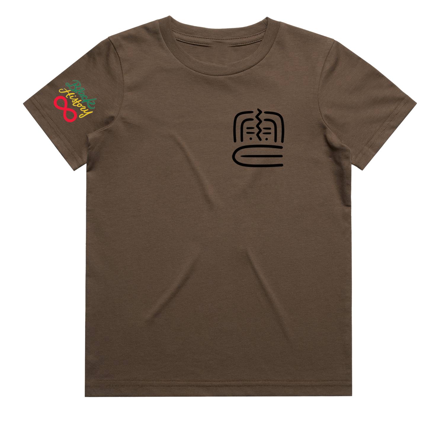 Tribal Mask Kids T-Shirt - Walnut