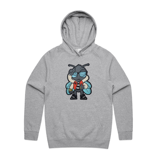 Fly Guy Chenille Patch Unisex Pullover - Heather Grey