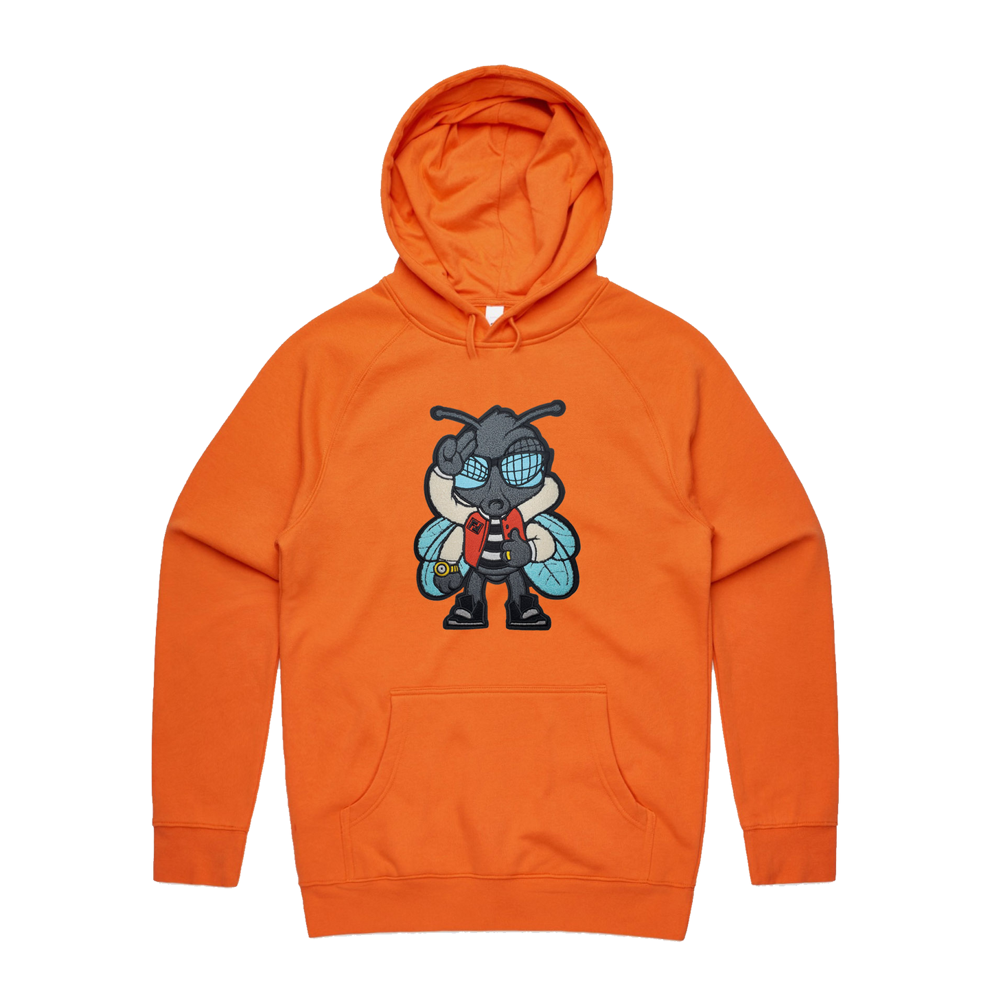 Fly Guy Chenille Patch Unisex Pullover - Orange