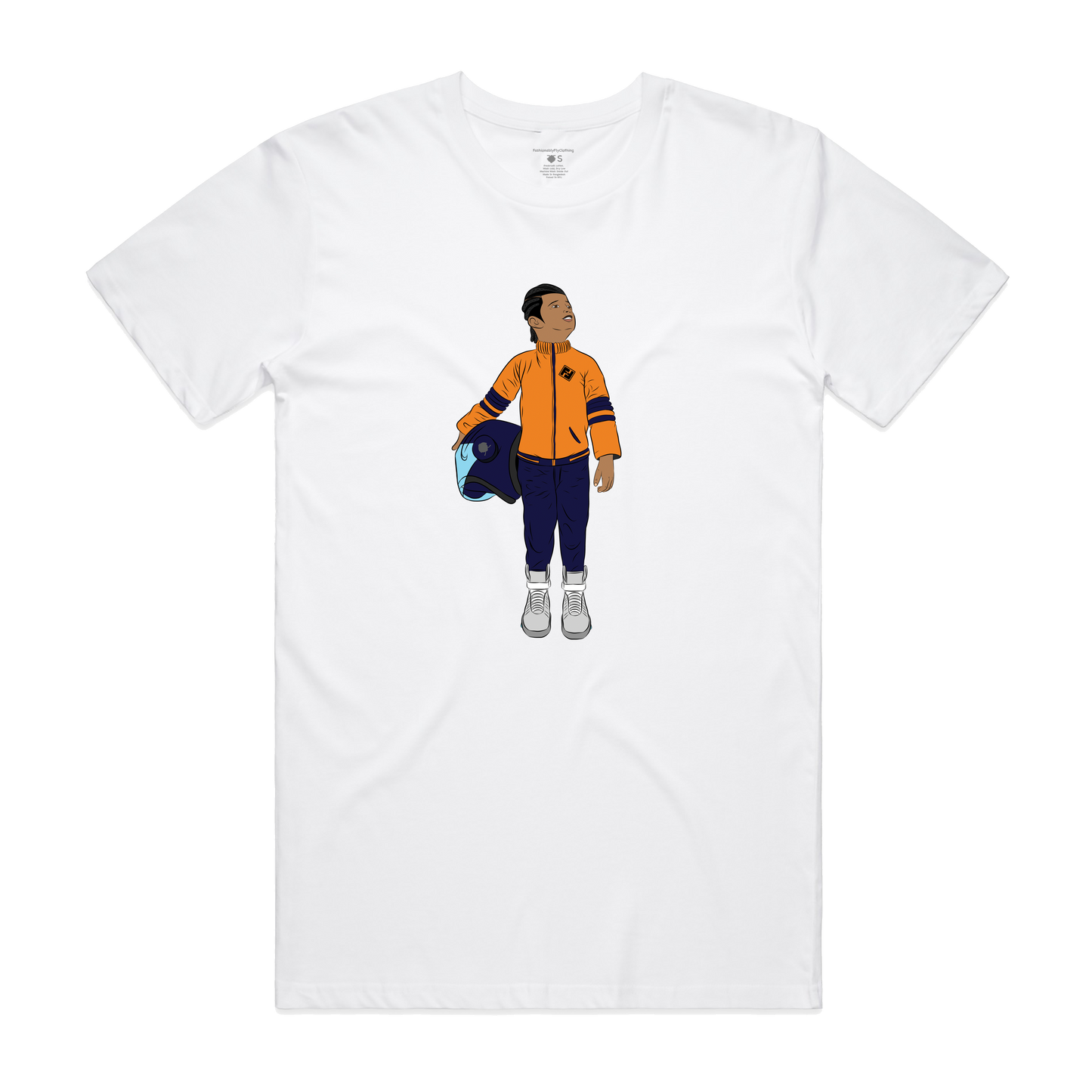 Black Boy Fly Unisex T-Shirt - White