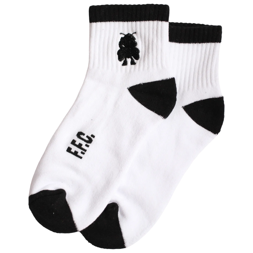 F.F.C. Staple Quarter Crew Socks - White/Blk