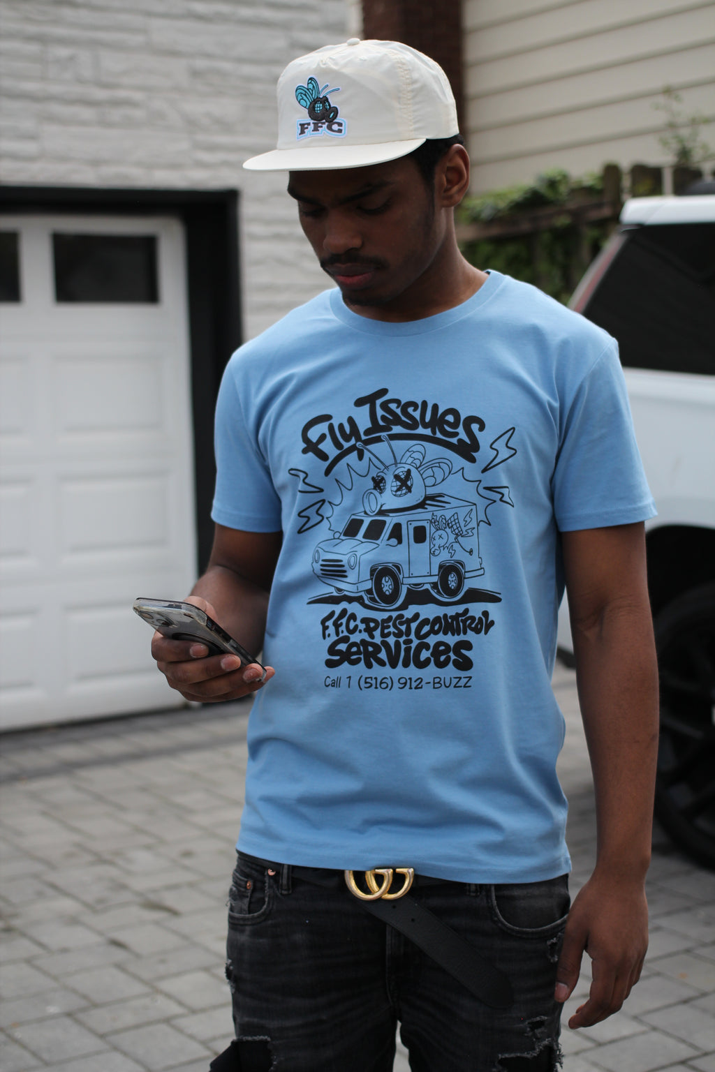 Fly Issues T-Shirt - Carolina Blue