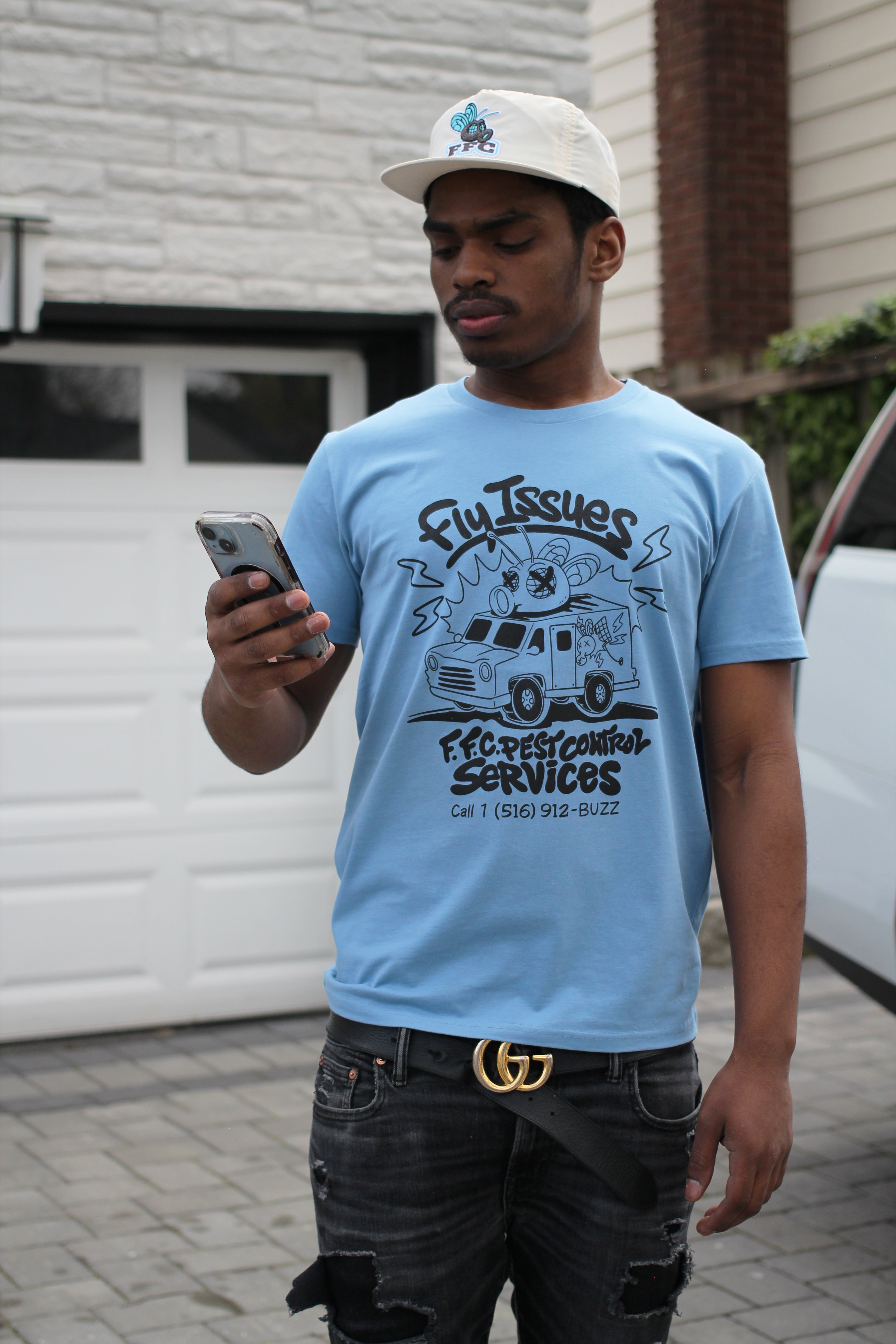 Fly Issues T-Shirt - Carolina Blue