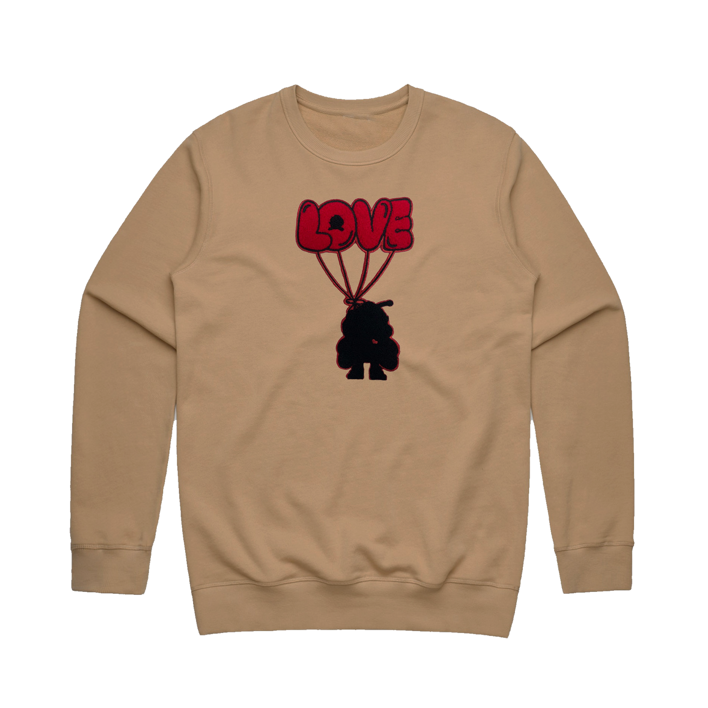 LOVE Chenille Patch Unisex Sweatshirt - Sandstone