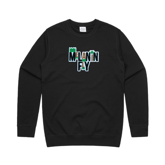 Melanin Fly Words Chenille Patch Unisex Sweatshirt