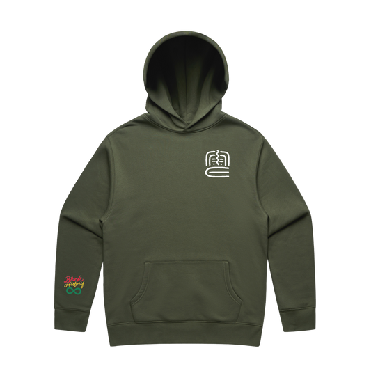 Tribal Mask Unisex Pullover- Alpine Green