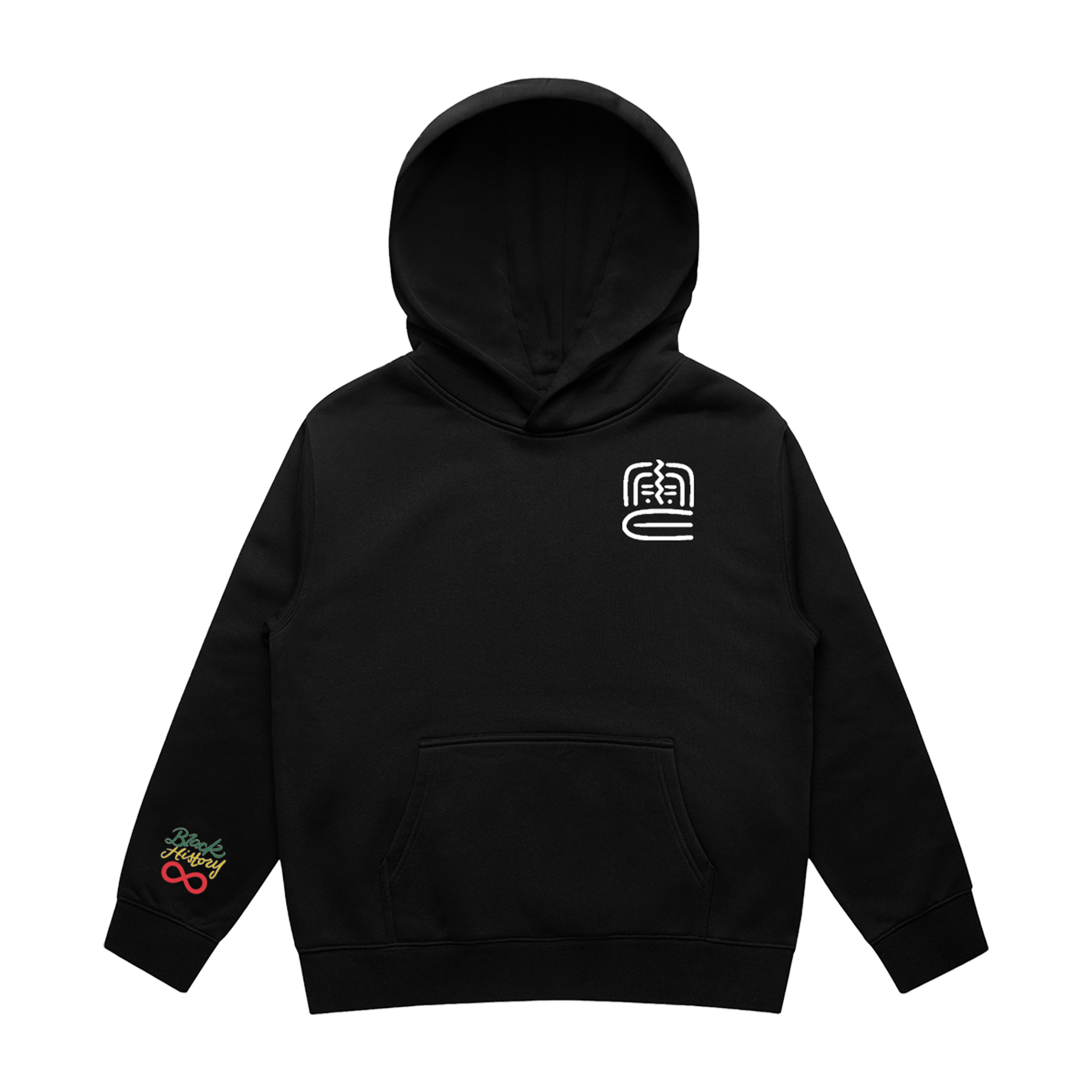 Tribal Mask Youth Pullover- Black