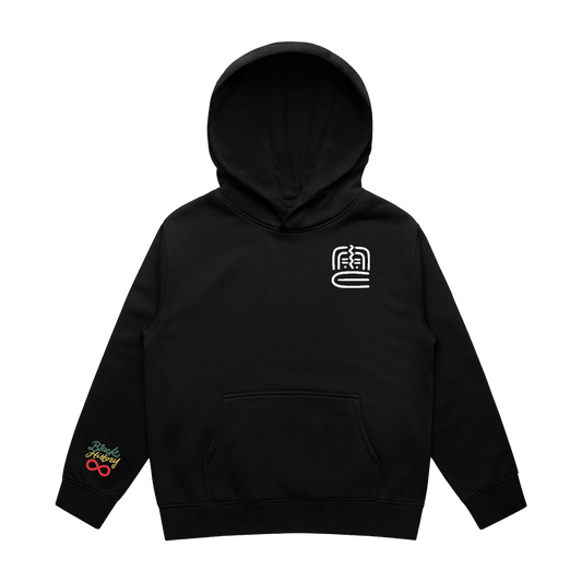 Tribal Mask Youth Pullover- Black