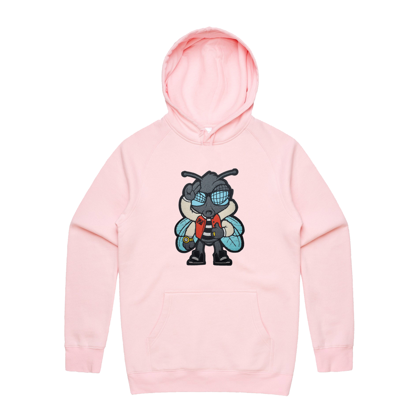 Fly Guy Chenille Patch Unisex Pullover - Pink