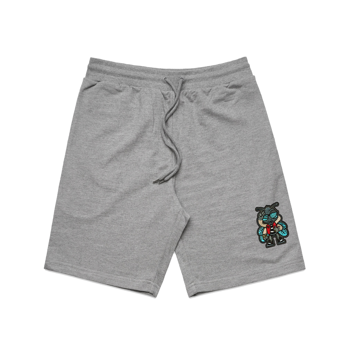 Fly Guy Embroidered Patch Sweat Shorts - Heather Grey