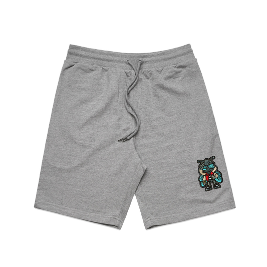 Fly Guy Embroidered Patch Sweat Shorts - Heather Grey