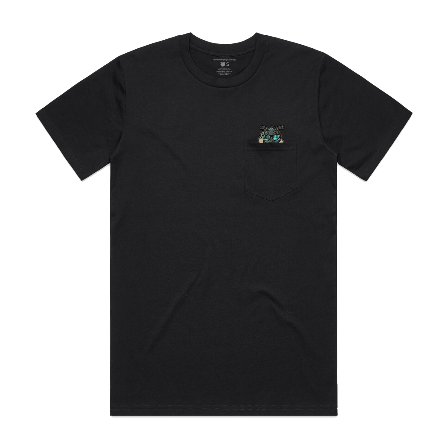 Buzzzy Embroided Patch Pocket Tee - Black