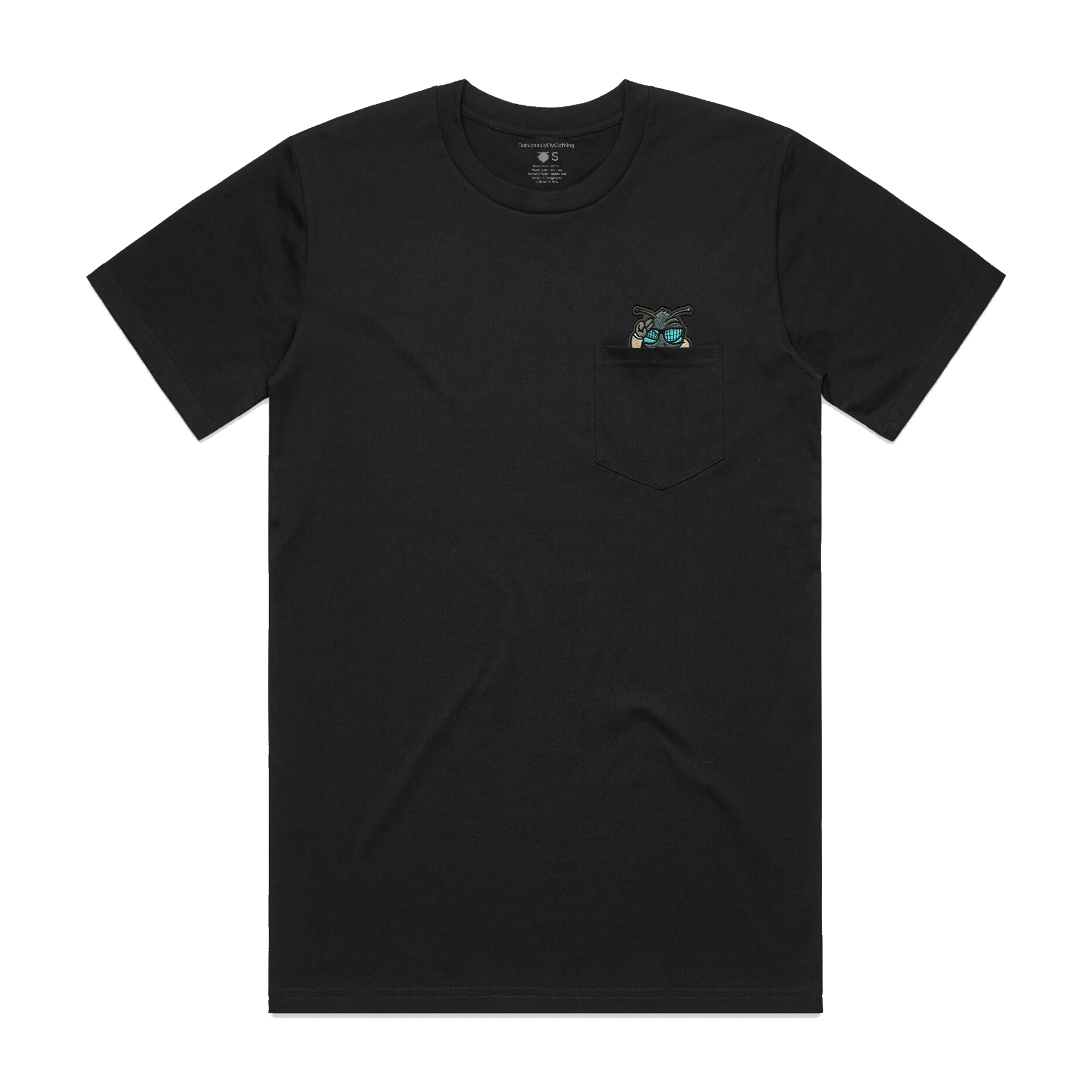 Buzzzy Embroided Patch Pocket Tee - Black