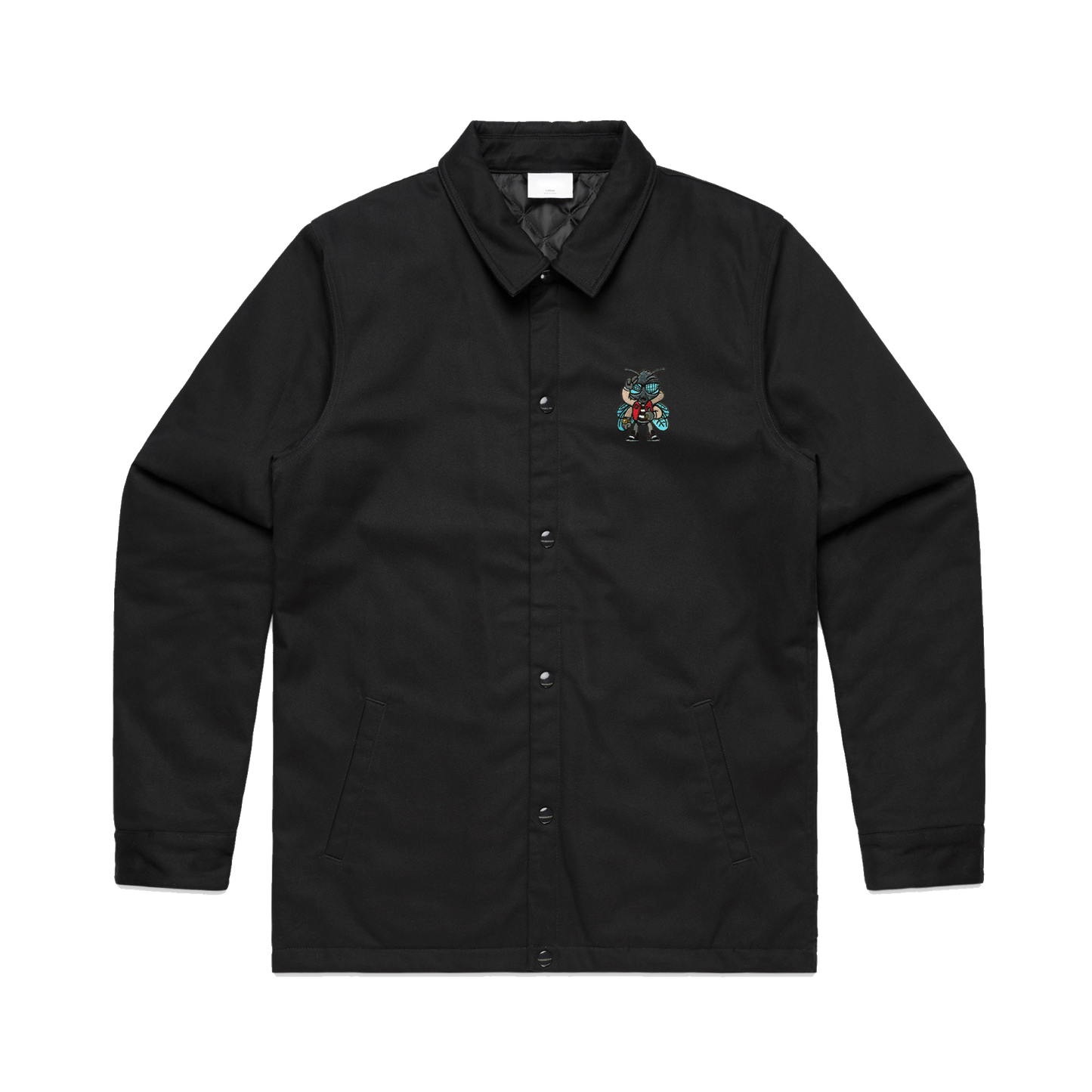 Fly Guy Embroidered Unisex Work Jacket - Black