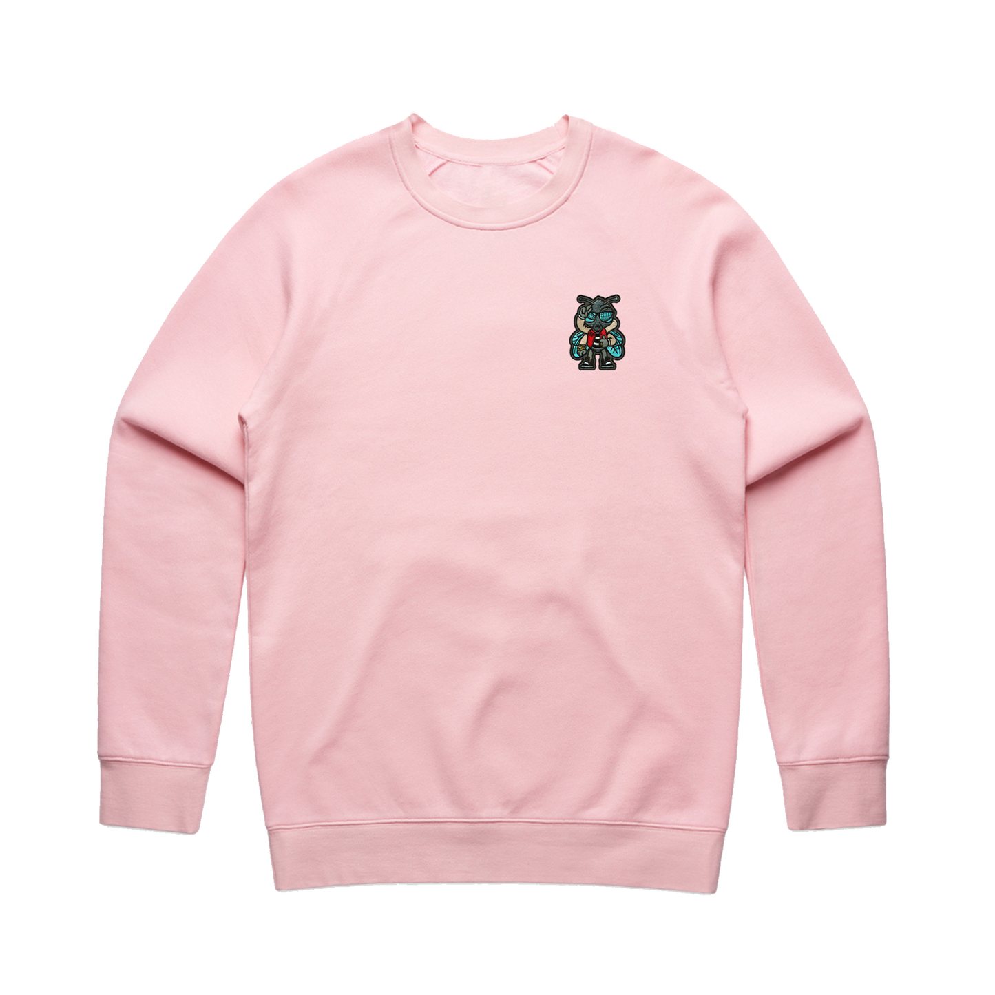 Fly Guy Embroidered Patch Unisex Sweatshirt - Pink