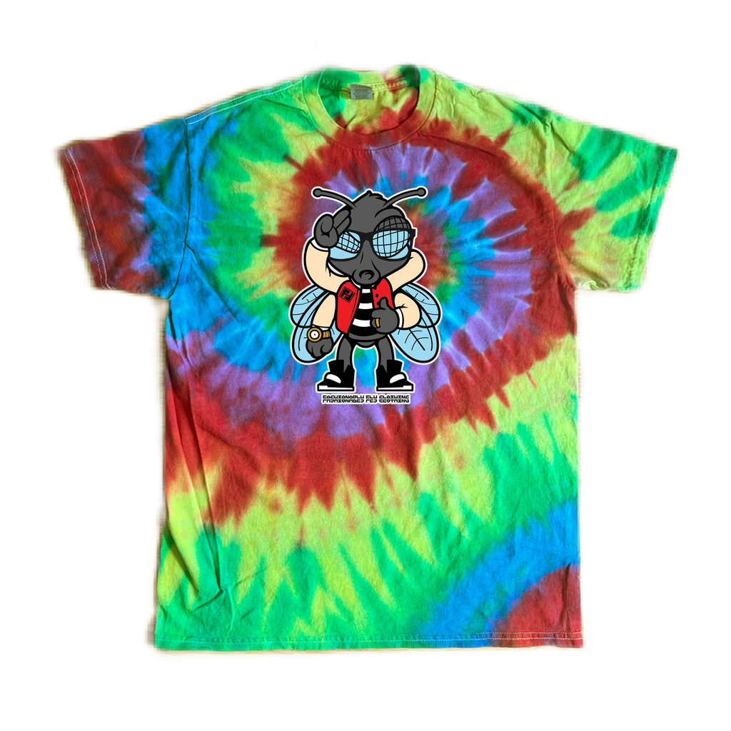 Buzzzy T-Shirt - Tie Dyed Rainbow Spiral