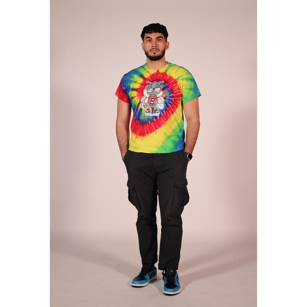 Buzzzy T-Shirt - Tie Dyed Rainbow Spiral