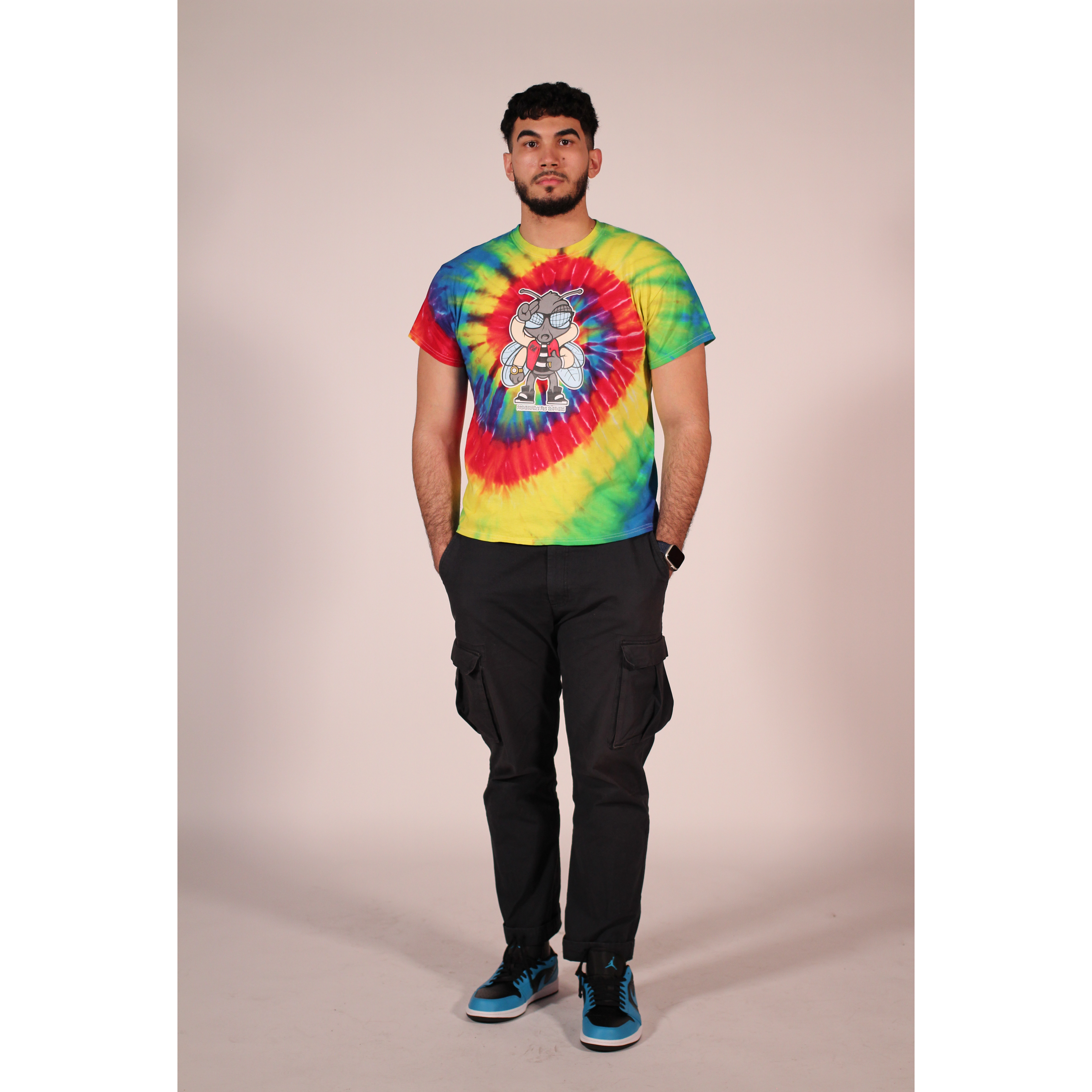 Buzzzy T-Shirt - Tie Dyed Rainbow Spiral