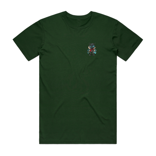 Fly Guy Embroidered Patch Unisex T-Shirt - Forrest Green