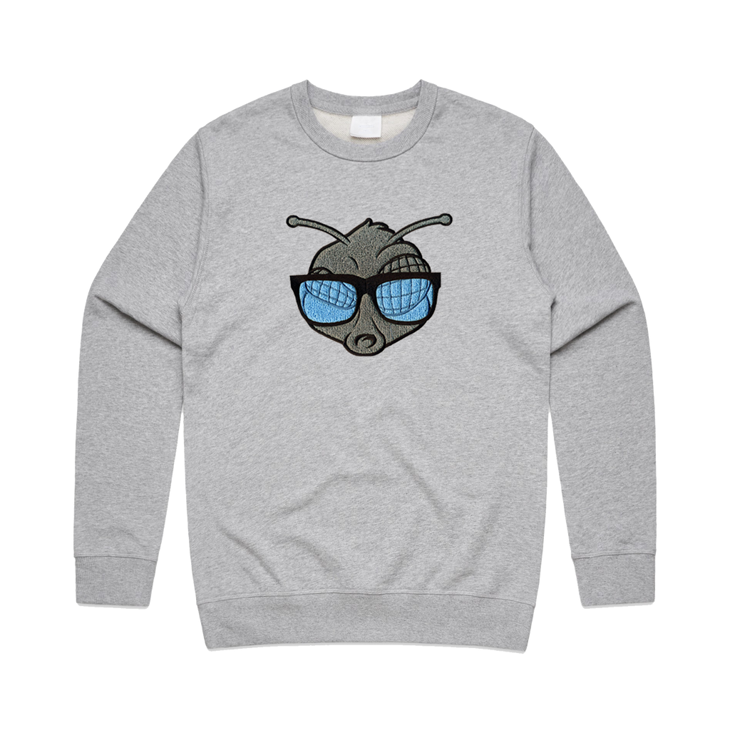 H.F.I.C Chenille Patch Unisex Sweatshirt - Heather Grey