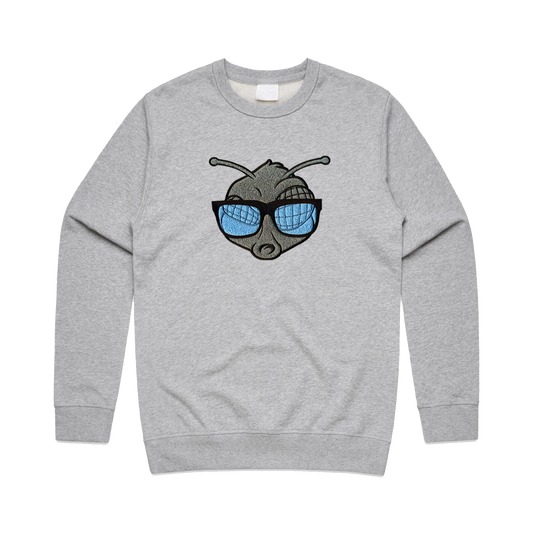 H.F.I.C Chenille Patch Unisex Sweatshirt - Heather Grey