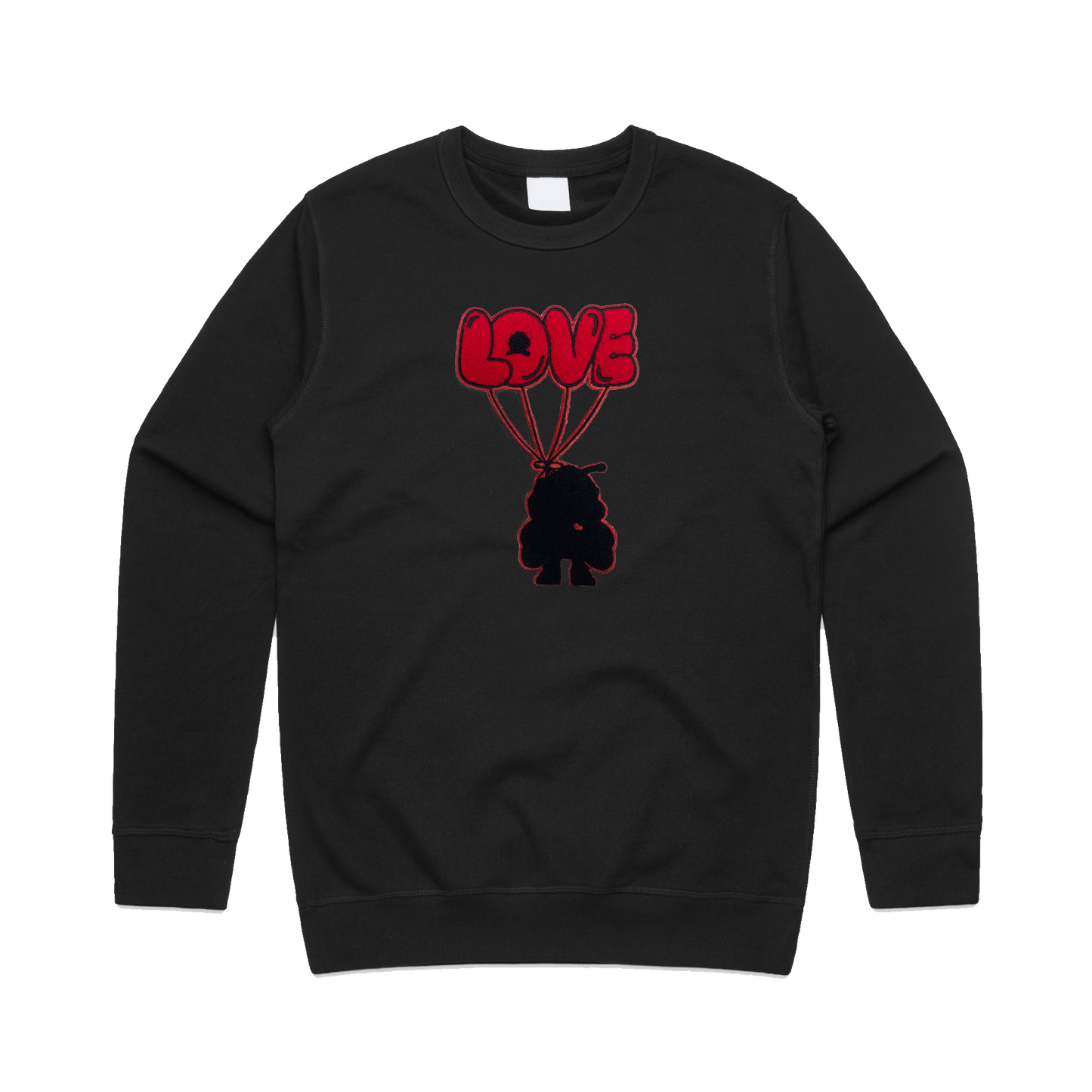 LOVE Chenille Patch Unisex Sweatshirt - Black