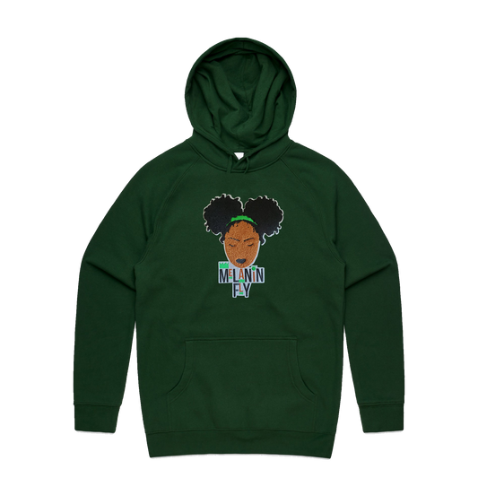 Melanin Fly Chenille Patch Unisex Pullover - Forest Green