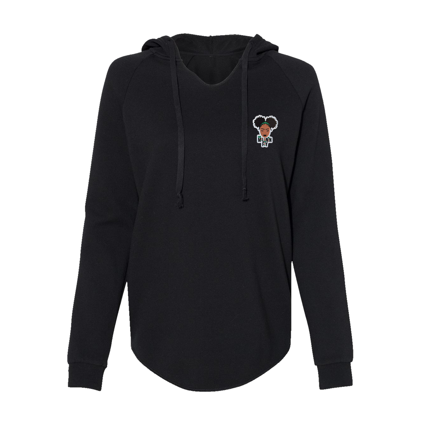 Melanin Fly Patch Wave Wash Wo's Pullover - Black
