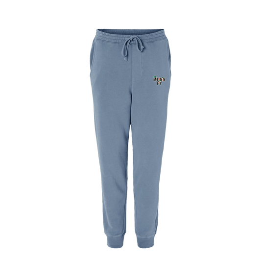 Melanin Fly Words Embroidery Patch Sweats - Pigment Slate Blue